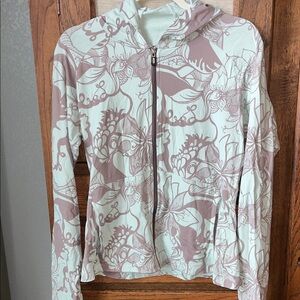 Patagonia Women's Floral Jacket - Mint and Brown